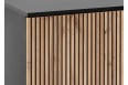 Komoda witryna niska Sento 3D 154cm Czarna + Dąb Wotan