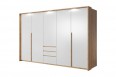 Szafa sypialnia Xelo 225cm z listwą ozdobną i LED Dąb Craft Złoty + Biały