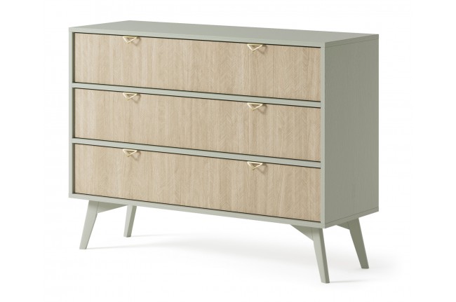 Komoda niska Forest 3S 106cm Eukaliptus + Jodełka Scandi