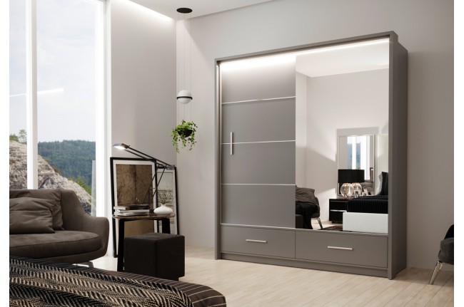 Szafa Marsylia 208 cm Grafit Mat
