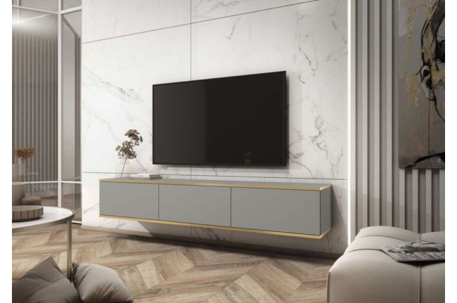 Stolik rtv wiszący Oro 175 cm Szary