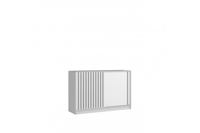 Komoda Royal 150cm Biała + Lamelki Szare