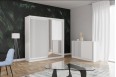 Komoda Royal 150cm Biała + Lamelki Szare