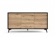 Komoda niska salon Diamond DS 154 cm Dąb Evoke+Czarny