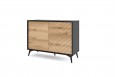 Komoda niska salon Diamond D 104 cm Dąb Evoke+Czarny