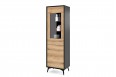 Witryna wysoka salon Diamond 54 cm Dąb Evoke+Czarny