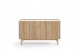 Komoda niska salon Boho 144/83 cm Dąb Riviera+Marmur Bianco