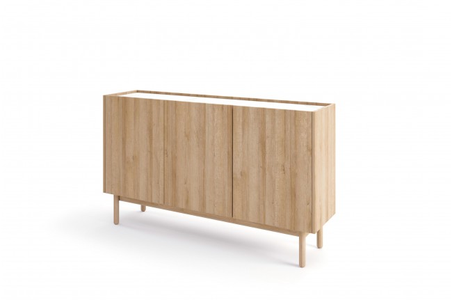 Komoda niska salon Boho 144/83 cm Dąb Riviera+Marmur Bianco