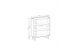 Komoda wysoka Boho 97 cm Dąb Riviera+Marmur Bianco