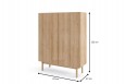 Komoda wysoka Boho 97 cm Dąb Riviera+Marmur Bianco