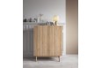 Komoda wysoka Boho 97 cm Dąb Riviera+Marmur Bianco