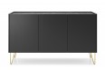 Komoda niska salon Harmony 144cm Czarny Grafit + Marmur Black