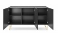 Komoda niska salon Harmony 144cm Czarny Grafit + Marmur Black