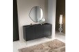 Komoda niska salon Harmony 144cm Czarny Grafit + Marmur Black