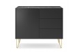 Komoda niska salon Harmony 97cm Czarny Grafit + Marmur Black