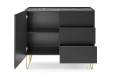 Komoda niska salon Harmony 97cm Czarny Grafit + Marmur Black