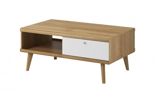 Stolik kawowy salon Primo 107cm Dąb Riviera + Biały