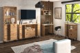 Stolik rtv Linex 120cm Dąb Artisan +Czarne dodatki
