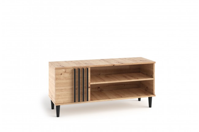 Stolik rtv Linex 120cm Dąb Artisan +Czarne dodatki
