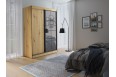 Szafa Oslo II - 150cm Dąb Artisan + Czarne dodatki.