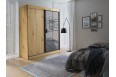 Szafa Oslo II - 180cm Dąb Artisan + Czarne dodatki.