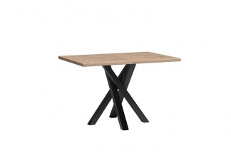 Stół rozkładany Cali 120-160 cm Dąb Artisan + Czarny