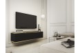 Stolik rtv wiszący Oro 135 cm Czarne Lamele