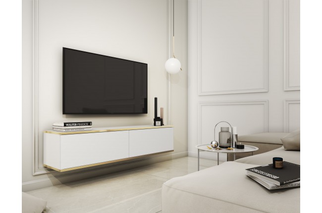Stolik rtv wiszący Oro 135 cm Biały