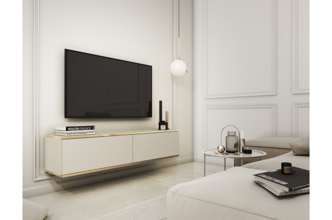 Stolik rtv wiszący Oro 135 cm Beżowy