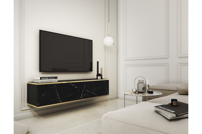 Stolik rtv wiszący Oro 135 cm Marmur Marble
