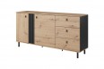 Komoda salon Madis 165cm 2D3S Dąb Artisan + Antracyt