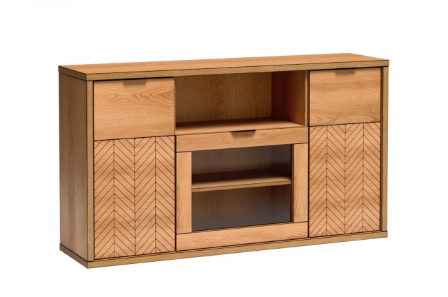 Komoda witryna Fonti F4 158 cm Dąb Karmel